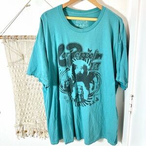 ✌🏼🌼 70s Vintage Urban Outfitters Led Zeppelin Teal Graphic Band T-Shirt L/XL